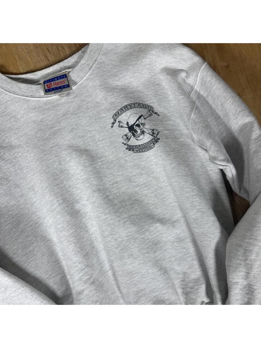 90s Maryland Renaissance Festival Grey Crewneck Sweatshirt – Size S